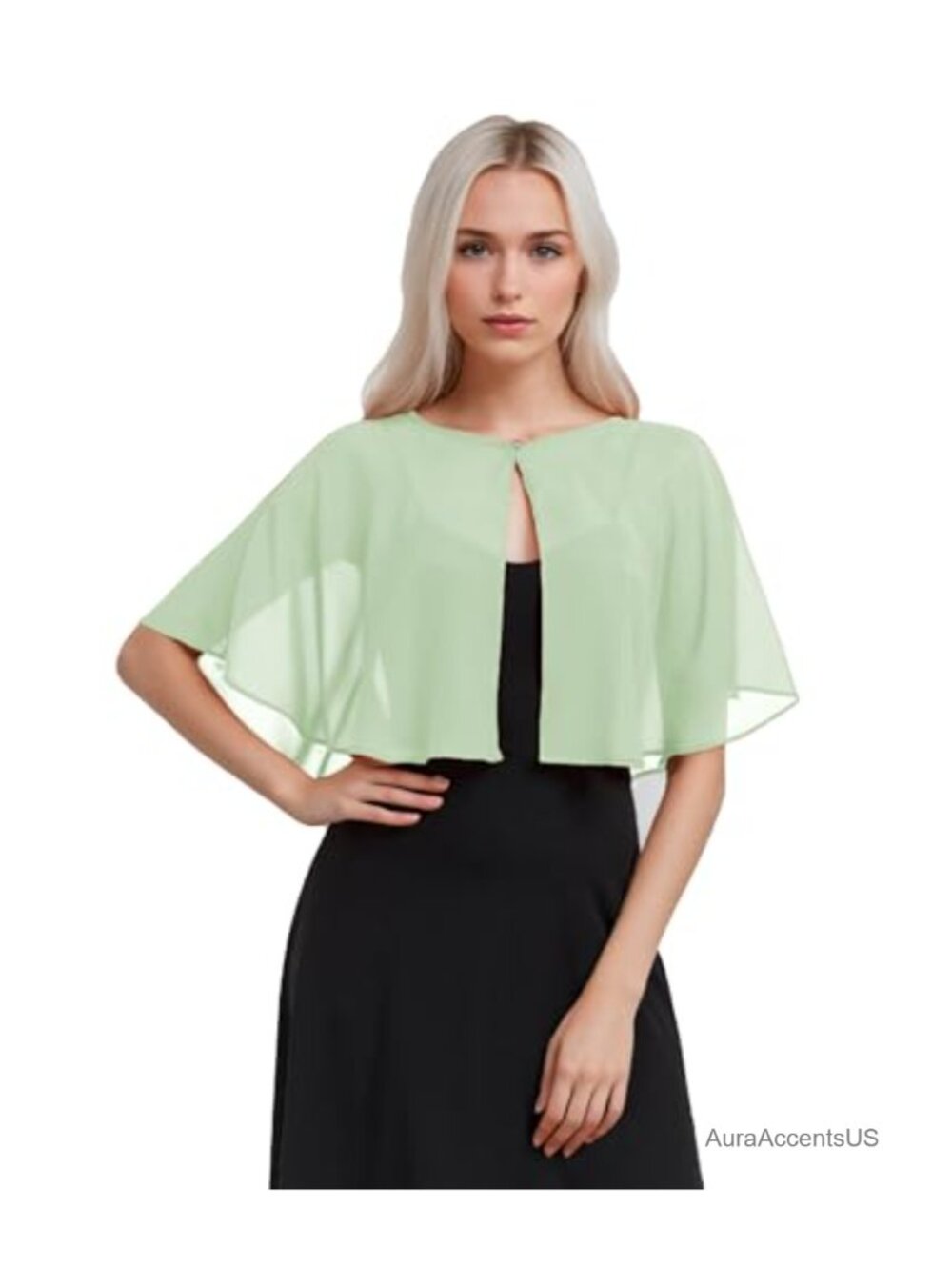 Chiffon Capelet Shawl Wrap for Evening Dress Wedding Bridal Formal Party